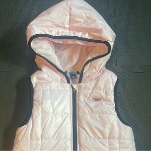 Girls pink puffer vest, 6x
